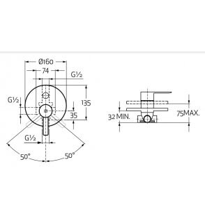 Grifería Ducha Empotrada 2 Salidas Monk 2