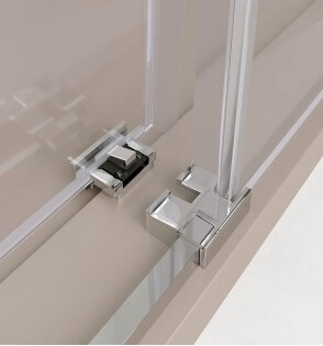 Lyon: Mampara Ducha Frontal 1 panel fijo + 1 puerta corredera Serigrafiada 97-202 cm 2