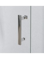 Milan: Panel Fijo + Abatible De Ducha Serigrafiado Cromo o Negro Mate 98.5-140 cm