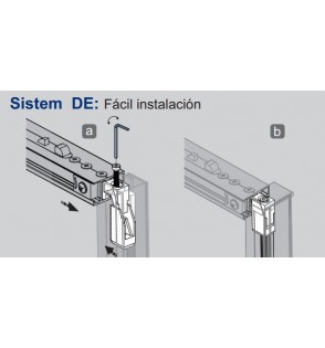 Delta 102 Oro: Mampara Ducha Frontal 1 Fijo + 1 Corredera Transparente 106-166 cm 2