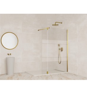Screen Gold: Panel Fijo De Ducha Oro Cepillado + Móvil 35 2