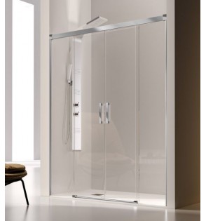 Glasé: Mampara Ducha Frontal 2 Fijos + 2 Correderas Transparente 132-200 cm
