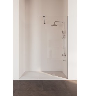 Rimini: Panel Fijo De Ducha Transparente Negro