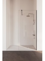 Rimini: Panel Fijo De Ducha Transparente Negro