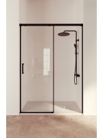 Treban: Mampara Ducha Frontal Fijo + Corredera Negro