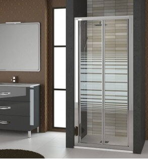 Burdeos: Mampara Ducha Frontal Plegable Serigrafiada 66-101 cm 2