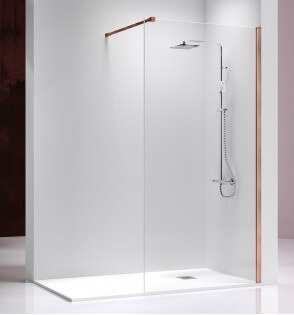 Fresh Oro Rosa: Panel Fijo De Ducha Transparente 89.5-120.5 cm