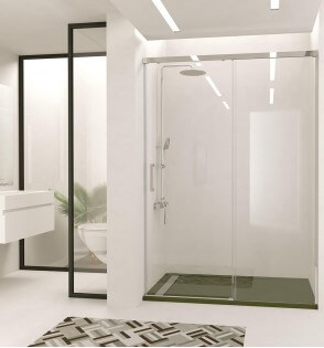 Treban: Panel Ducha Frontal Corredera Transparente 95-180 cm